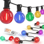 25FT G40 LED Multicolor Christmas String Lights Outdoor, 25 Globe Bulbs