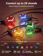 25FT G40 LED Multicolor Christmas String Lights Outdoor, 25 Globe Bulbs, alternate view 2