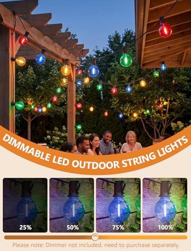 25FT G40 LED Multicolor Christmas String Lights Outdoor, 25 Globe Bulbs, alternate view 4