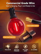 25FT G40 LED Multicolor Christmas String Lights Outdoor, 25 Globe Bulbs, alternate view 6