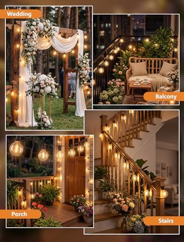 25Ft G40 LED Outdoor String Lights Waterproof with 27 Shatterproof Bulbs, alternate view 5