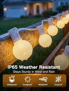 25FT G40 LED Outdoor White String Lights with 27 White Solid Shatterproof Globe Bulbs (2 Spare), Outdoor Hanging, alternate