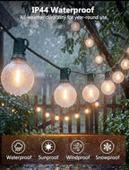 25FT LED G40 Frosted White Outdoor String Lights 27 Shatterproof Globe Bulb, alternate view 3