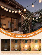 25FT LED G40 Frosted White Outdoor String Lights 27 Shatterproof Globe Bulb, alternate view 4