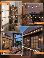 25FT LED G40 Frosted White Outdoor String Lights 27 Shatterproof Globe Bulb, alternate view 5
