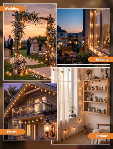 25FT LED G40 Outdoor String Lights with 25 Shatterproof Bulbs, Brown Wire, alternate view 5