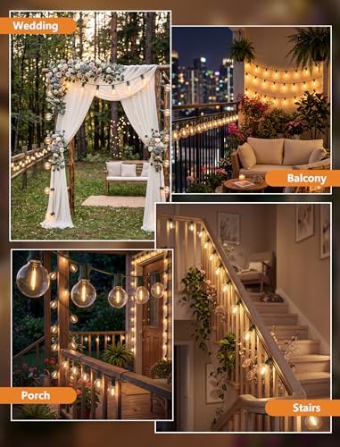 25FT LED Outdoor Christmas String Lights Waterproof, Hanging G40 Globe Patio Lights with 27 LED Shatterproof, alternate view
