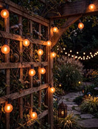 25Ft LED Outdoor Halloween Decorations Lights, 25 G40 Orange Globe Bulbs, alternate view 6