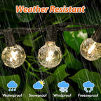 25FT LED Outdoor String Lights with Dimmable 3 Color Lights with Remote, alternate view 5