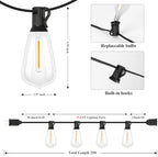 25FT Outdoor String Lights 13 Bulbs, 2200K Amber Lights, alternate view 3
