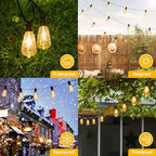 25FT Outdoor String Lights 13 Bulbs, 2200K Amber Lights, alternate view 6