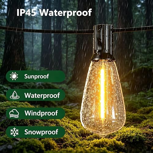 25FT Outdoor String Lights, IP45 Waterproof Patio Lights LED ST38, alternate view 2