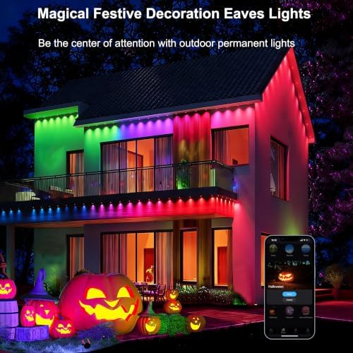 25ft Permanent Outdoor Lights Pro, 15 RGBCW+IC LED String Light Cuttable, alternate view 2