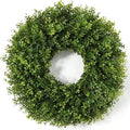 26’’ Artificial Boxwood Wreath for Front Door, Small Leaves Wreath, Green in Green
