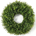 26’’ Artificial Boxwood Wreath for Front Door, Small Leaves Wreath, Green in Green