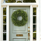 26’’ Artificial Boxwood Wreath for Front Door, Small Leaves Wreath, Green in Green, alternate view 5