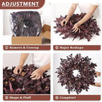26" Artificial Cimicifuga Fall Wreath for Halloween Front Door(Dark Purple), alternate view 6