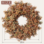 26" Artificial Fall Boxwood Wreath for Front Door Decoration(Autumn Orange), alternate view 3