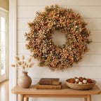 26" Artificial Fall Boxwood Wreath for Front Door Decoration(Autumn Orange), alternate view 5
