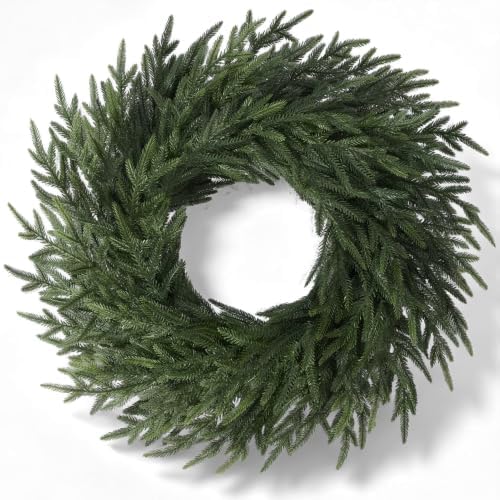 26" Christmas Norfolk Pine Wreath for Front Door (1, Wreath)