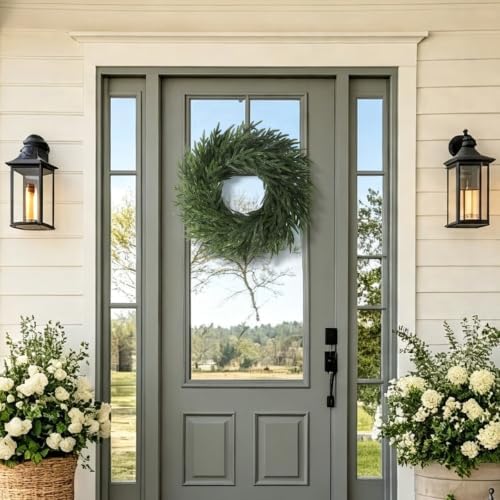 26" Christmas Norfolk Pine Wreath for Front Door (1, Wreath), alternate view 4