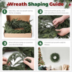 26" Christmas Norfolk Pine Wreath for Front Door (1, Wreath), alternate view 6