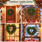26" Christmas Wreaths for Front Door, Heart-Shaped with Bells in Heart-shaped Pine, alternate view 6