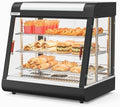 26" Commercial Food Warmer Display Pizza Warmer, 3-Tier Electric Countertop Food Warmer w/LED Lighting