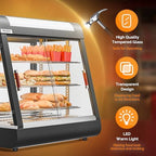 26" Commercial Food Warmer Display Pizza Warmer, 3-Tier Electric Countertop Food Warmer w/LED Lighting, alternate view 6