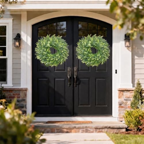 26" Eucalyptus Wreath for Front Door, Artificial All Season Decor in Sage Green, alternate view 6