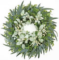 26" Eucalyptus Wreaths for Front Door with Lamb’s Ear White Berries Artificial Large Outdoor Wreath Farmhouse