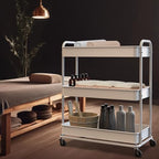 26" Extra-Wide 3-Tier Heavy Duty Metal Utility Cart, White in White, alternate view 7