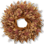 26" Fall Wreaths for Front Door Full Large Eucalyptus Wreath(Orange)