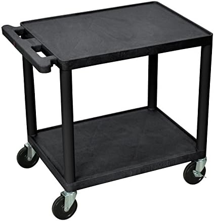 26" H Black 2 Shelf A/V Multipurpose Utility Cart