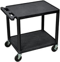 26" H Black 2 Shelf A/V Multipurpose Utility Cart