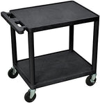 26" H Black 2 Shelf A/V Multipurpose Utility Cart