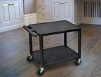 26" H Black 2 Shelf A/V Multipurpose Utility Cart, alternate view 4