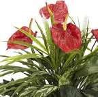 26 in Artificial Mixed Greens and Anthurium with Vase in Green, alternate view 3