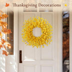 26 in Fall Wreath for Front Door, Autumn Thanksgiving Decor(Bright Yellow), alternate view 5