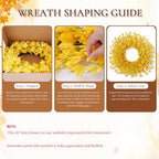 26 in Fall Wreath for Front Door, Autumn Thanksgiving Decor(Bright Yellow), alternate view 7