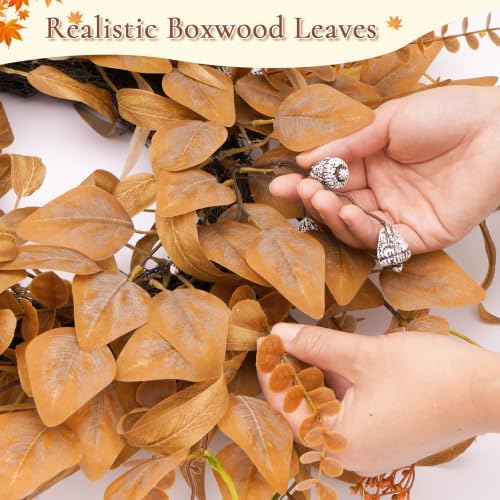 26 Inch Fall Wreath for Front Door, Artificial Eucalyptus Porch Decor (26in), alternate view 4