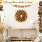 26 Inch Fall Wreath for Front Door, Artificial Eucalyptus Porch Decor (26in), alternate view 6