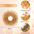 26 Inch Fall Wreath for Front Door, Autumn Thanksgiving Decor, alternate view 2