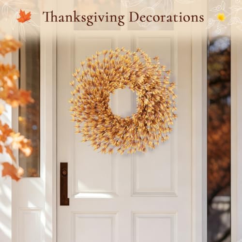 26 Inch Fall Wreath for Front Door, Autumn Thanksgiving Decor, alternate view 5