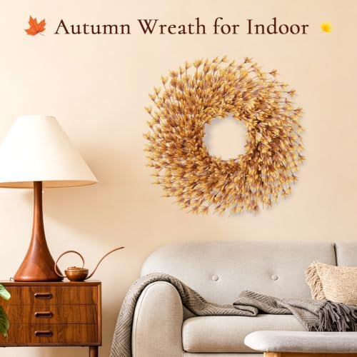 26 Inch Fall Wreath for Front Door, Autumn Thanksgiving Decor, alternate view 6