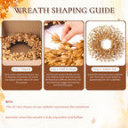 26 Inch Fall Wreath for Front Door, Autumn Thanksgiving Decor, alternate view 7