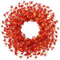 26 Inch Fall Wreath for Front Door, Autumn Thanksgiving Decor (Orange)