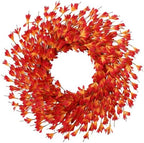 26 Inch Fall Wreath for Front Door, Autumn Thanksgiving Decor (Orange)