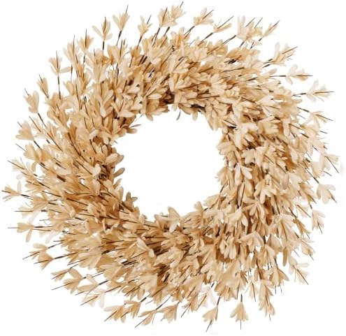 26 Inch Fall Wreath for Front Door, Autumn Thanksgiving Decor (Wheat)
