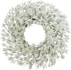 26 Inch Fall Wreath for Front Door, Autumn Thanksgiving Decor (White) in White